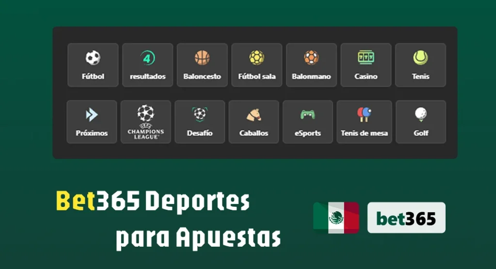 Deportes Bet365 para apostar