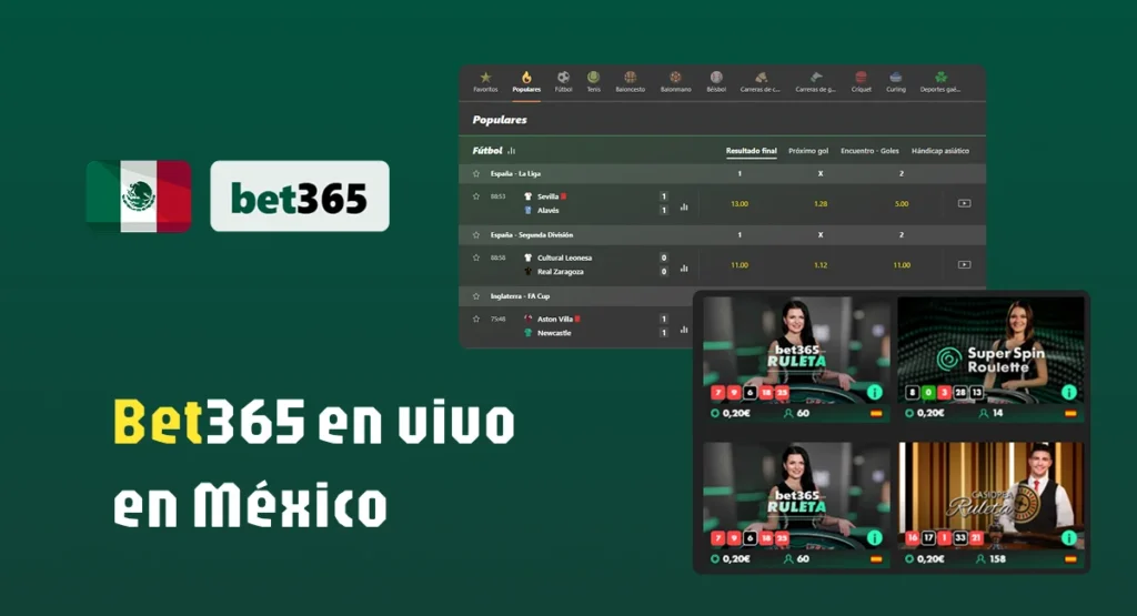 Apuestas en vivo de Bet365