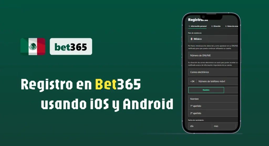 Registro en bet365 en el móvil